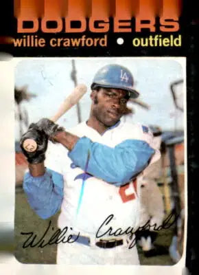 1971 Topps Willie Crawford baseball card, a classic sports trading card collectible