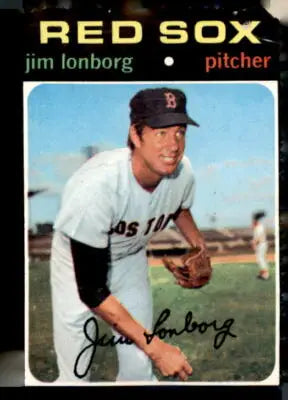 1971 Topps Jim Lonborg baseball card featuring Boston Red Sox player Jim Lonborg