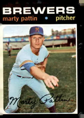 Marty Pattin Milwaukee Brewers player baseball card from 1971 Topps #579 VG-EX