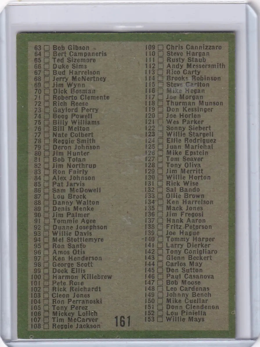 Vintage 1971 Topps Baseball Coins Checklist card for collectors and topps baseball fans