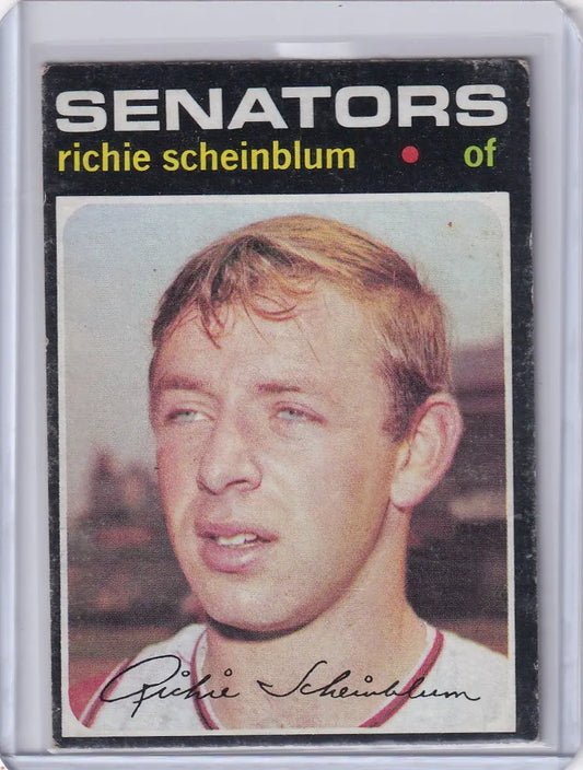Baseball card of Richie Scheinblum from the 1971 Topps Baseball Washington Senators