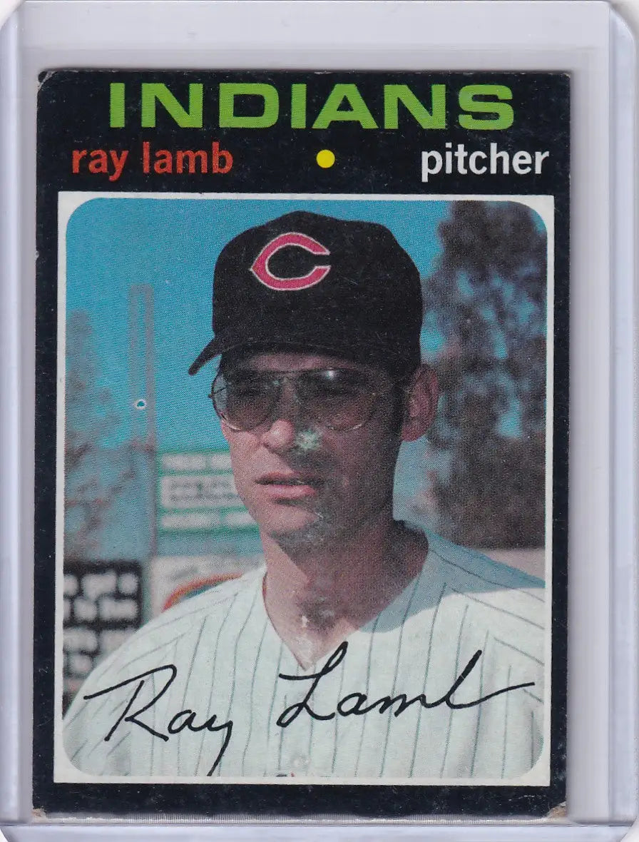 1971 Topps Baseball card of Ray Lamb, Cleveland Indians pitcher