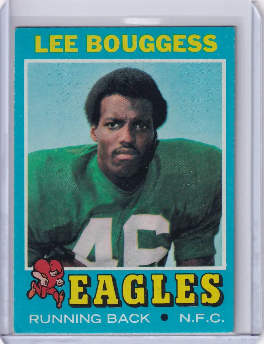 Topps Football trading card of Lee Bouggess in green Philadelphia Eagles jersey 46