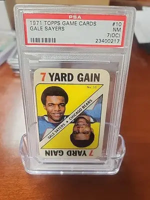 Graded 1971 Topps Game Cards Gale Sayers Chicago Bears football card NM 7