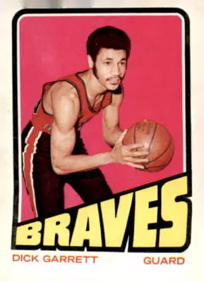 Vintage basketball card from the 1972-73 Topps set featuring Dick Garrett, a sought-after sports trading card