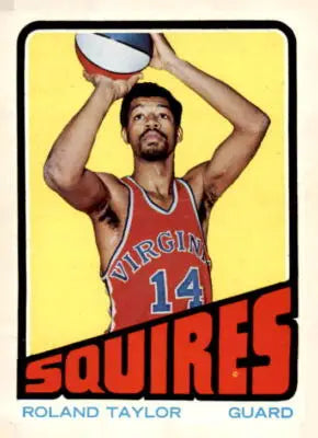 Vintage basketball card of Roland Taylor from 1972-73 Topps #177 featuring Virginia Squires