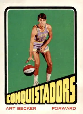 Art Becker San Diego Conquistadors basketball card from 1972-73 Topps #178