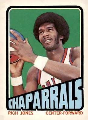Vintage basketball card of Rich Jones from 1972-73 Topps #199, a rare Jones trading card