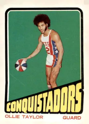 Vintage sports trading card of Ollie Taylor from 1972-73 Topps basketball series
