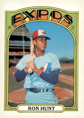 Ron Hunt baseball card from 1972 Topps #110, a classic sports trading card