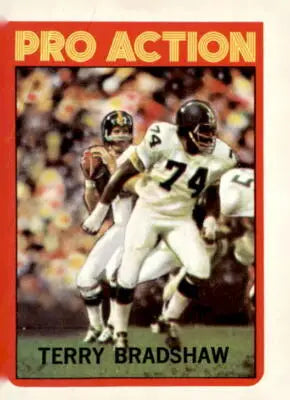 Terry Bradshaw football card from 1972 Topps #120, Pittsburgh Steelers memorabilia
