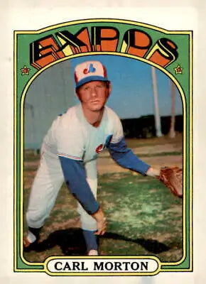 1972 Topps #134 Carl Morton baseball card featuring the pitcher in action