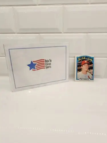 Vintage 1972 Topps Ted Simmons trading card with company envelope, sports trading card