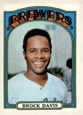 1972 Topps #161 Brock Davis baseball card featuring the player in action