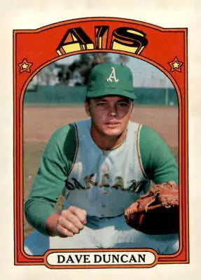 1972 Topps #17 Dave Duncan baseball card featuring Oakland Athletics player
