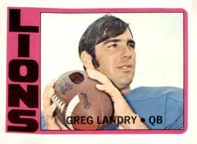 2022 Topps Greg Landry Detroit Lions trading card from the 1972 series