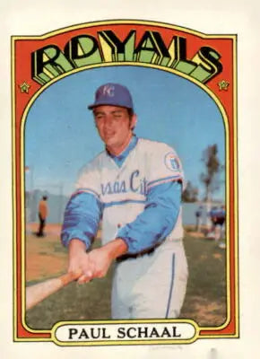 Paul Schaal Kansas City Royals baseball card from 1972 Topps #177, sports trading card