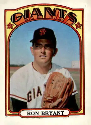 Ron Bryant baseball card from 1972 Topps, featuring San Francisco Giants player Ron Bryant