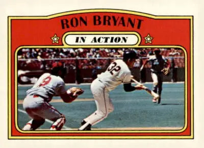 San Francisco Giants 1972 Topps Ron Bryant baseball card front view