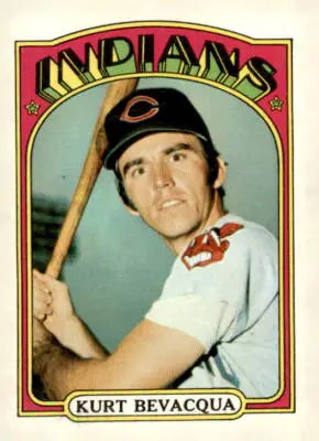 Kurt Bevacqua baseball card from 1972 Topps #193 featuring Kurt Bevacqua memorabilia