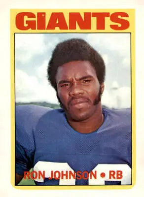 1972 Topps #207 Ron Johnson trading card features vibrant design and notable stats