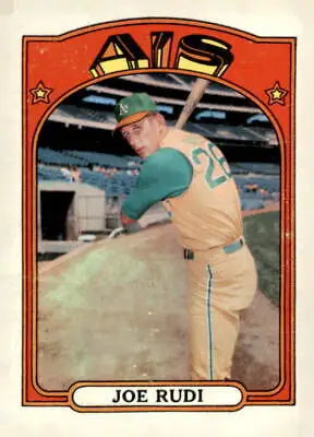 Joe Rudi 1972 Topps #209 trading card for Oakland Athletics in VG-EX condition
