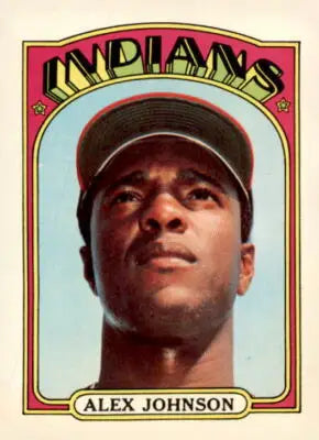 Alex Johnson Cleveland Indians player trading card from 1972 Topps #215