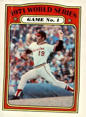 1971 World Series baseball card featuring Baltimore Orioles from Topps 1972 Series