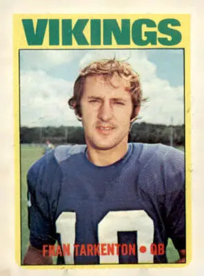 1972 Topps Fran Tarkenton football trading card in EX-NM condition