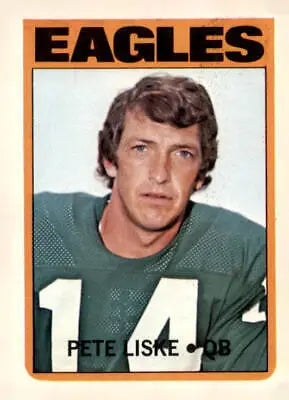 Pete Liske football card from 1972 Topps #228, a rare sports trading card collectible