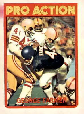 Vintage sports trading card featuring George Farmer from the 1972 Topps series