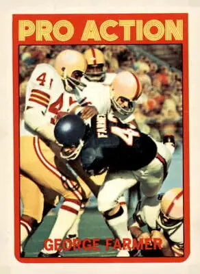 Vintage football card featuring George Farmer from 1972 Topps, perfect for sports trading