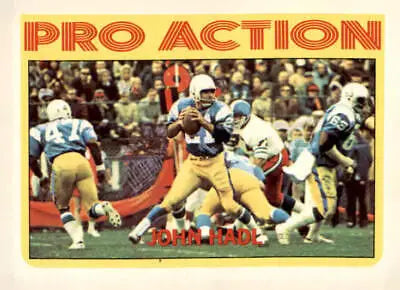 Vintage 1972 Topps John Hadl trading card in excellent condition, showcasing football history