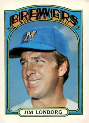 1972 Topps #255 Jim Lonborg baseball card, Milwaukee Brewers pitcher, sports trading collectible