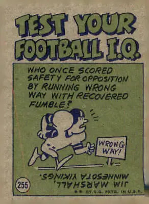Vintage football trivia advertisement featuring Vic Washington of the San Francisco 49ers