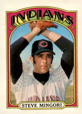 1972 Topps Steve Mingori baseball card featuring Steve Mingori trading memorabilia