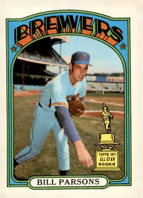 1972 Topps #281 Bill Parsons EX-MT Trading Card featuring Milwaukee Brewers player