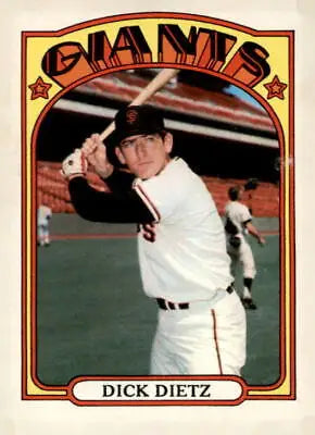 1972 Topps #295 Dick Dietz baseball card featuring the San Francisco Giants catcher