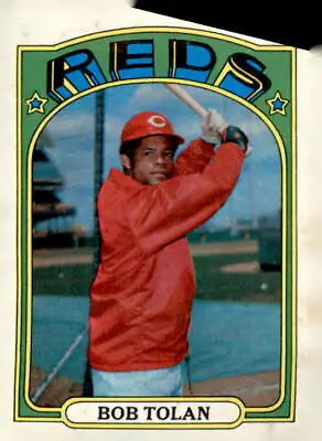 1972 Topps Bob Tolan baseball card trading card displayed in a collectible product