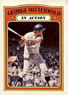George Mitterwald baseball card from the 1972 Topps set featuring Minnesota Twins player