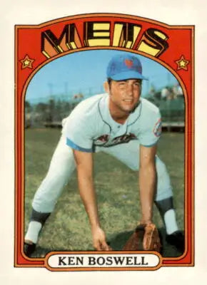 Ken Boswell baseball card from 1972 Topps York Mets collectible, EX-MT condition