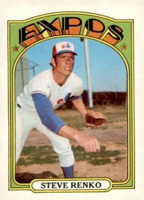 1972 Topps Steve Renko baseball card featuring Montreal Expos player in excellent condition