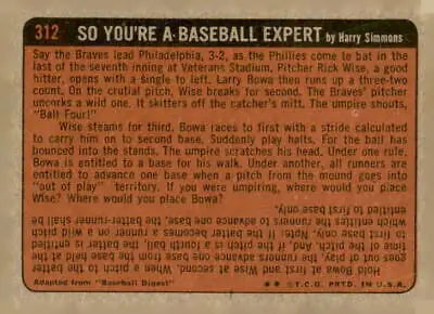 Baseball card text for 1972 Topps #312 Clay Carroll trading card highlights card features