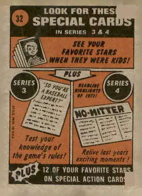 Vintage baseball card advertisement for 1972 Topps #32 Cleon Jones of the New York Mets