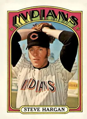 Steve Hargan baseball card from 1972 Topps #335 Bill Hands sports trading card