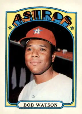 1972 Topps Bob Watson baseball card featuring Houston Astros player in EX-MT condition