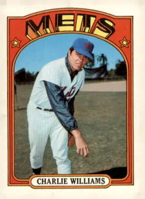 1972 Topps Charlie Williams baseball card featuring Charlie Williams baseball player