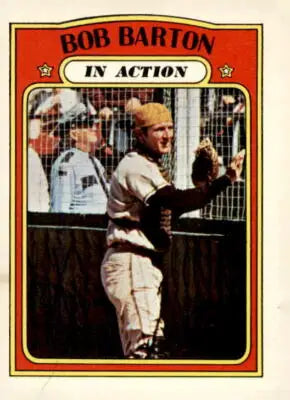 1972 Topps Bob Barton baseball trading card displayed in the product listing