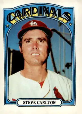 Steve Carlton baseball card from 1972 Topps #420 in excellent near mint condition