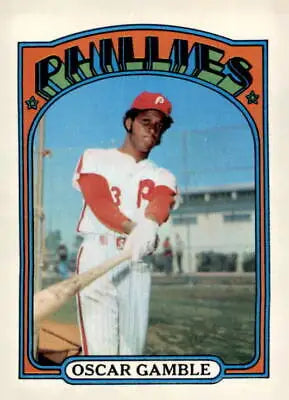 1972 Topps #423 Oscar Gamble baseball card featuring the Philadelphia Phillies
